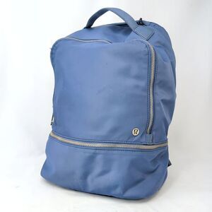 Lululemon City Adventurer Backpack Blue Nylon Travel Gym School Bag Pre-Owned